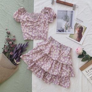 Crop top and Skirt set